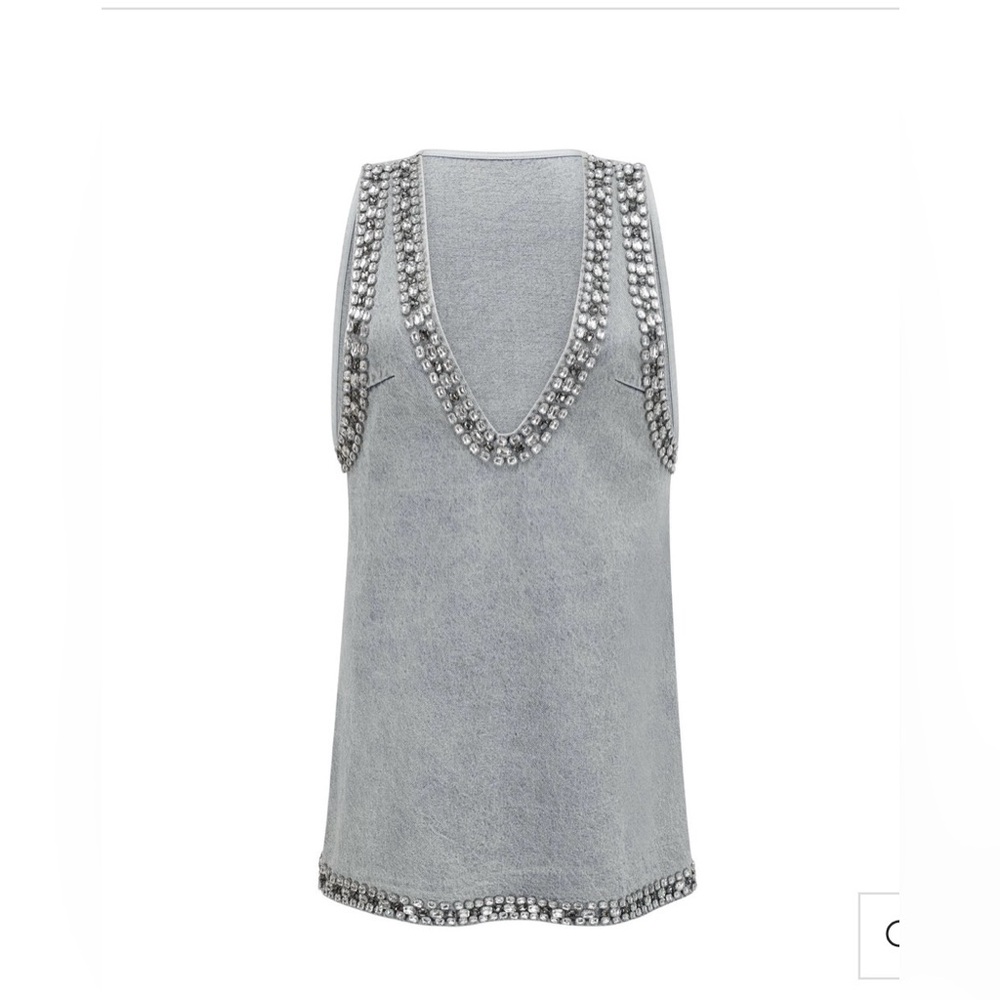 Miss Rosier Embellished Gray Mini Dress